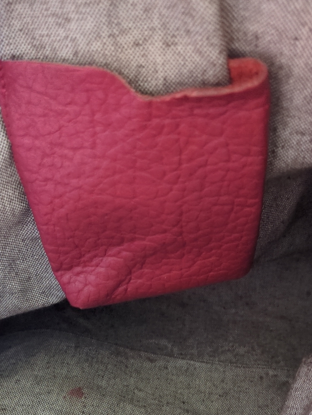 Maurizio Taiuti Red Leather Tassel Drawstring Tote Bag - Picture 8 of 8
